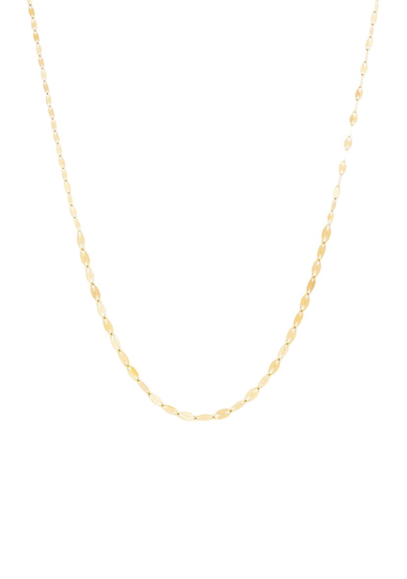 Guaduated Mirror Chain Necklace in 10K Yellow Gold