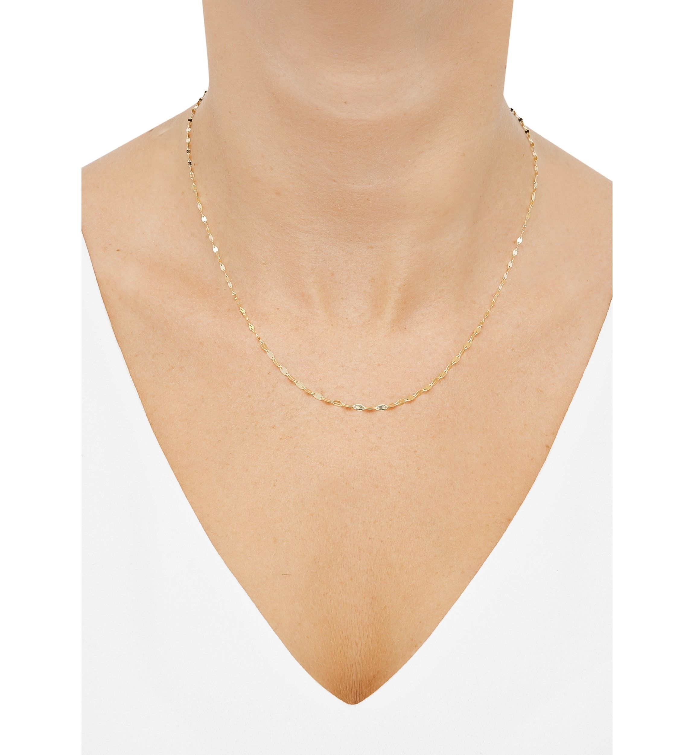 Guaduated Mirror Chain Necklace in 10K Yellow Gold