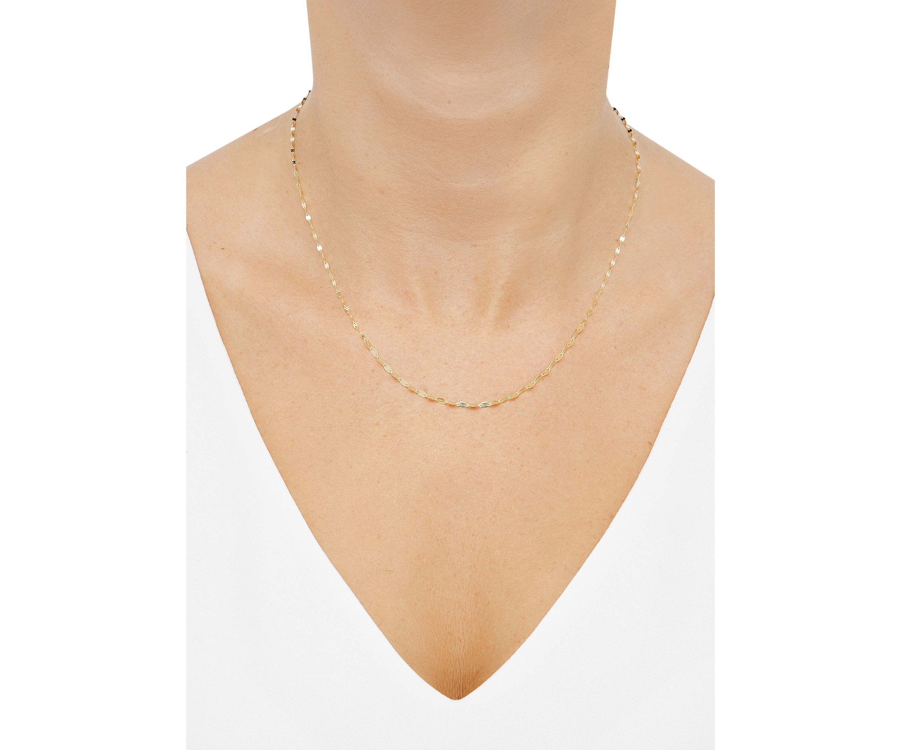 Guaduated Mirror Chain Necklace in 10K Yellow Gold