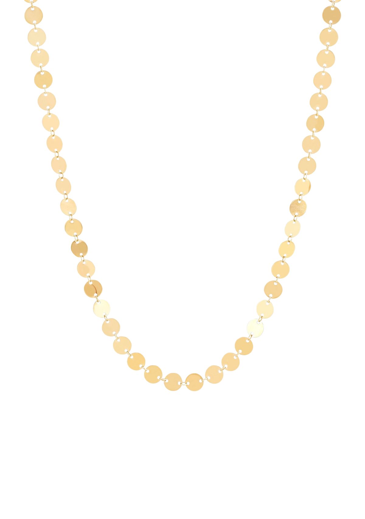 Disk Station Necklace in 10K Yellow Gold