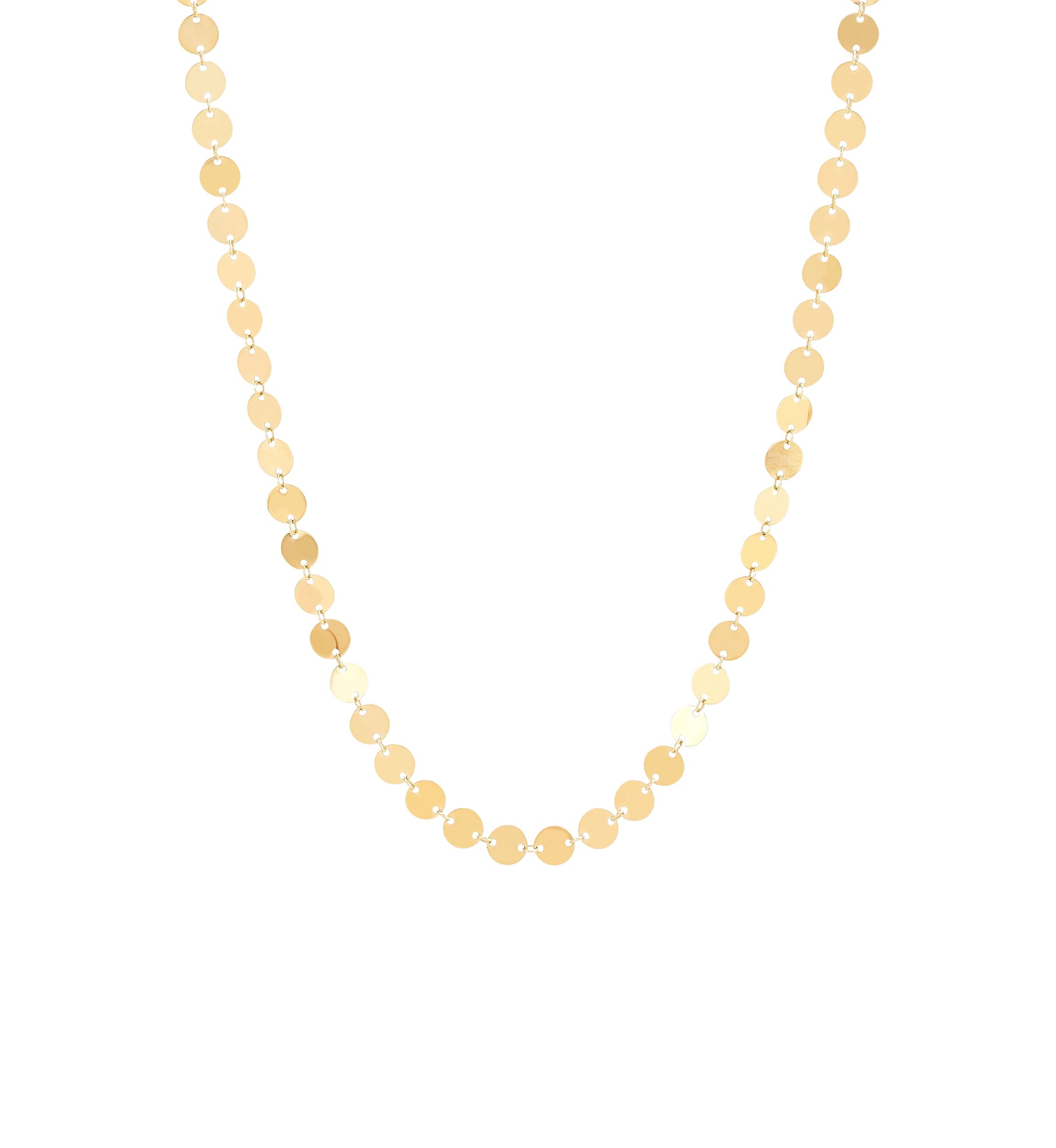 Disk Station Necklace in 10K Yellow Gold