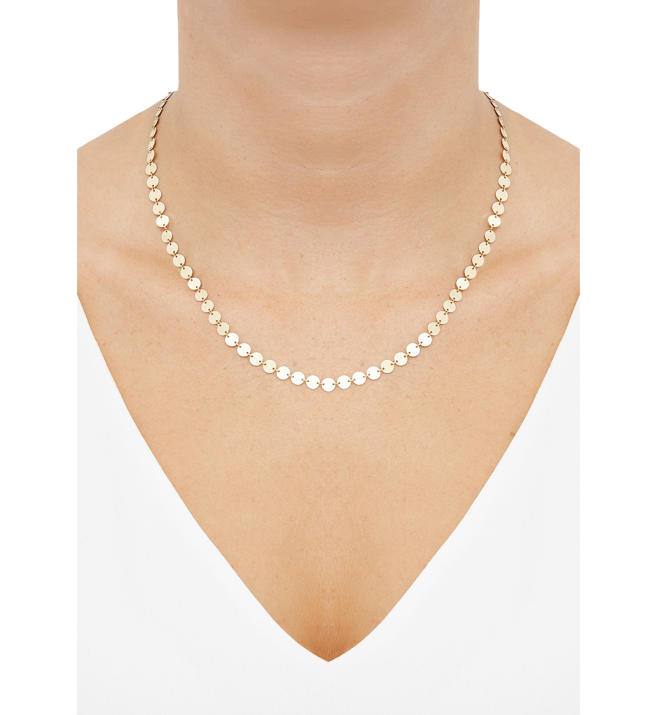 Disk Station Necklace in 10K Yellow Gold