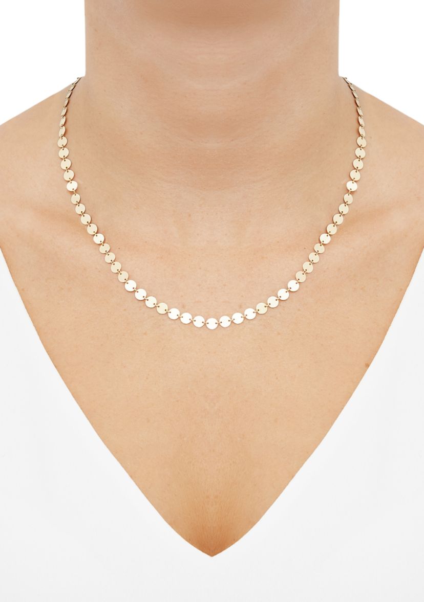 Disk Station Necklace in 10K Yellow Gold