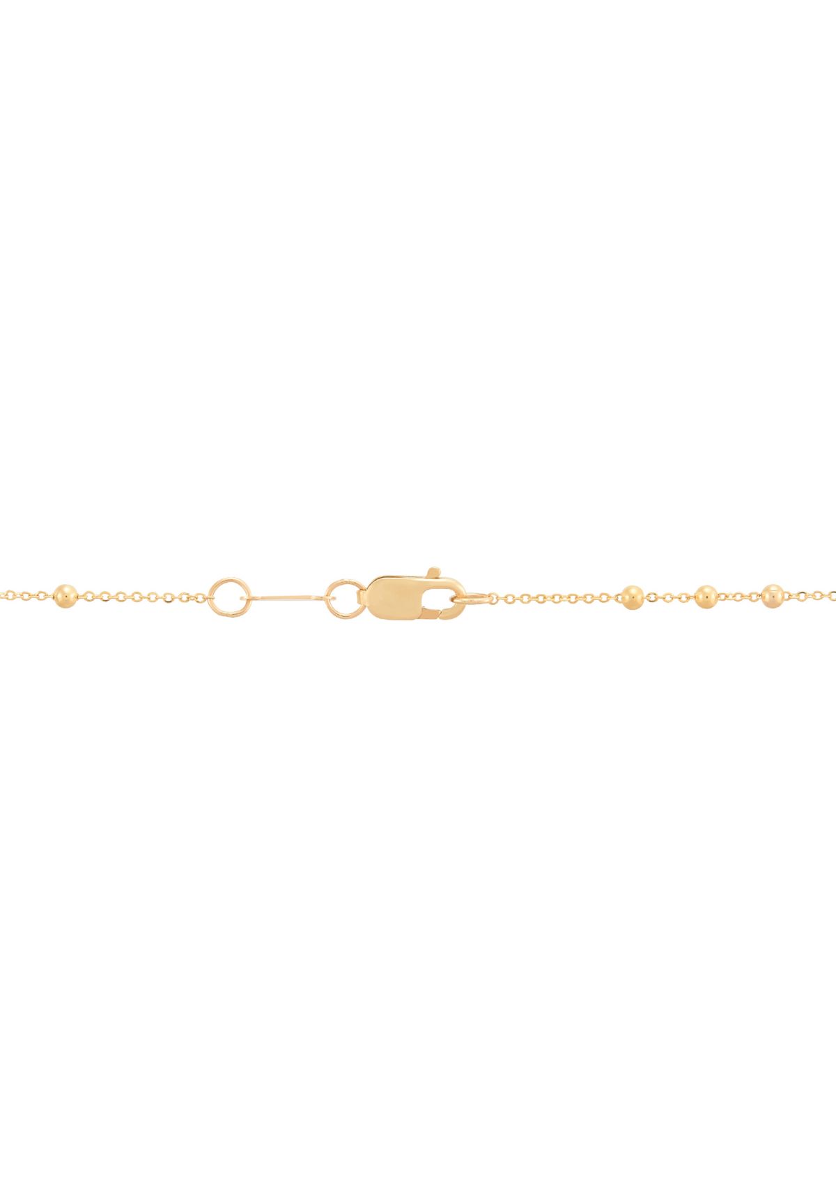 Round and Beaded Tube On Saturn Chain Necklace in 10K Yellow Gold