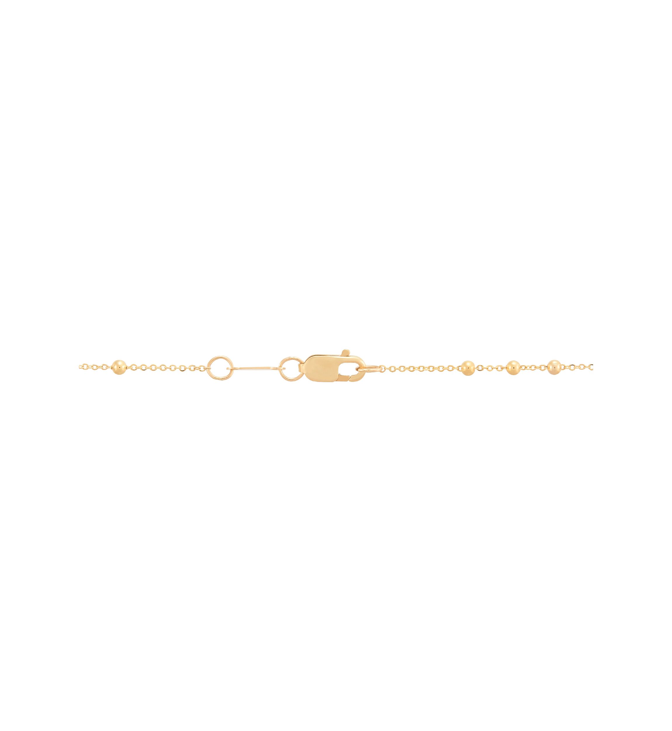 Round and Beaded Tube On Saturn Chain Necklace in 10K Yellow Gold