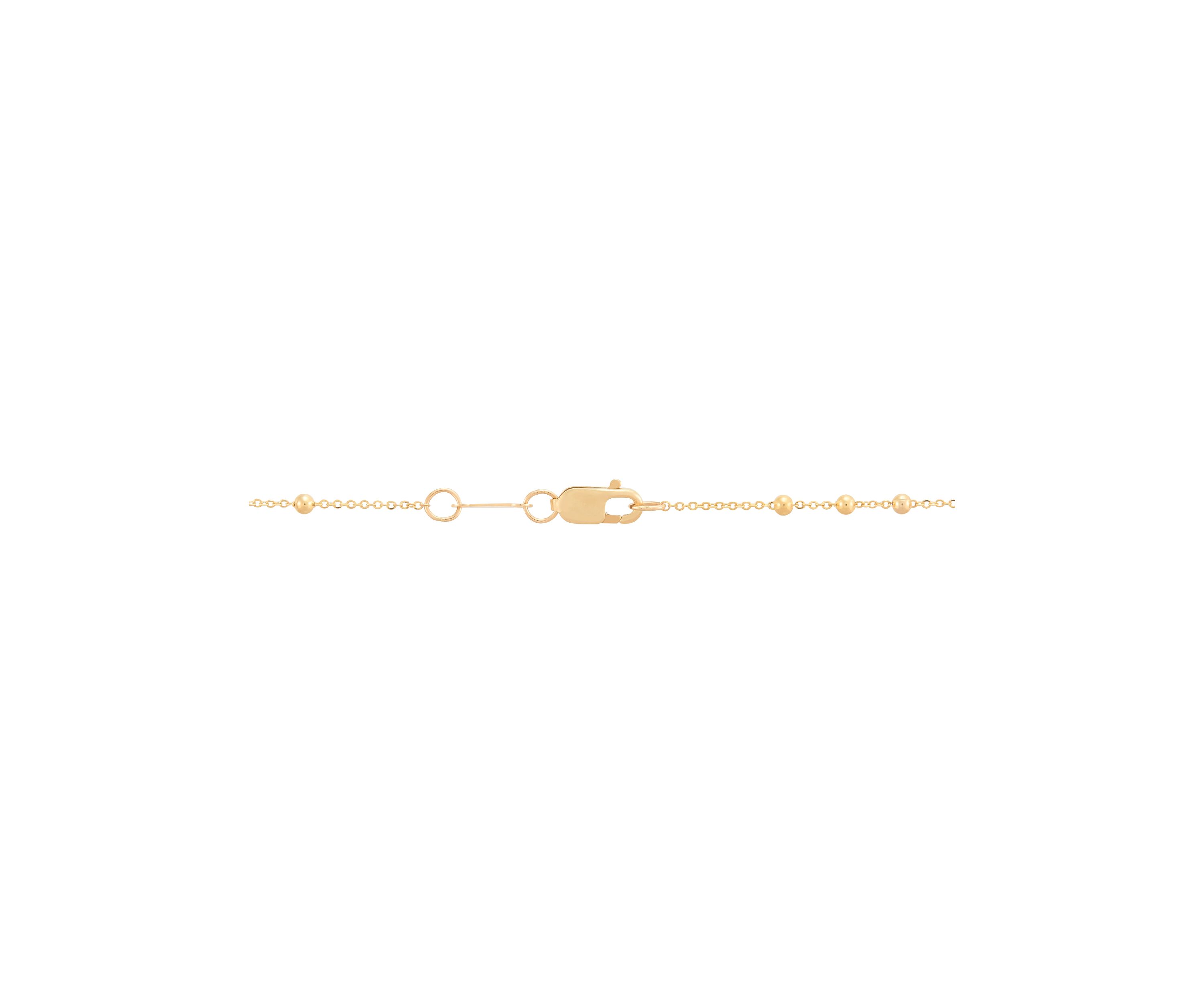 Round and Beaded Tube On Saturn Chain Necklace in 10K Yellow Gold