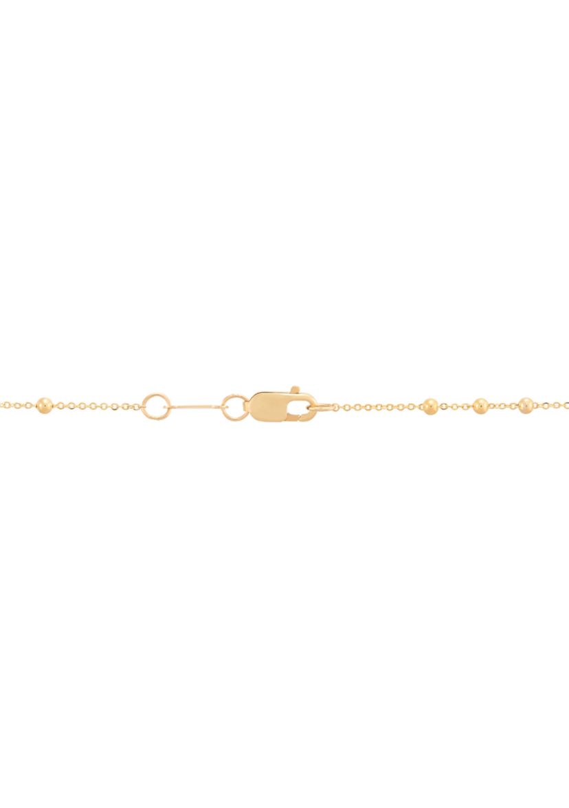 Round and Beaded Tube On Saturn Chain Necklace in 10K Yellow Gold