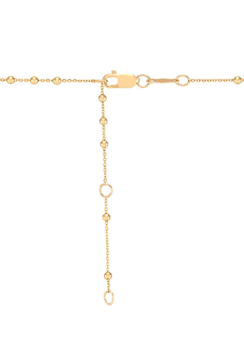 Virgin Mary Medal and Cross Pendant witth 18" Saturn Chain Necklace in 10K Yellow Gold