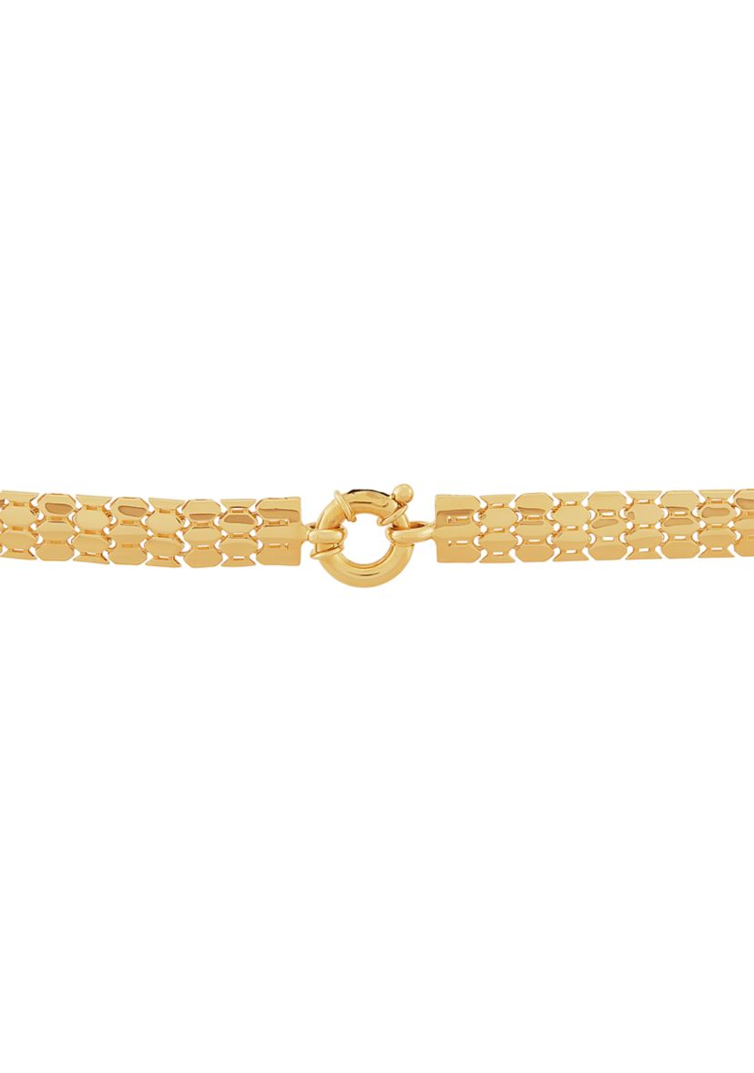Hollow Popcorn Design Necklace in 10K Yellow Gold