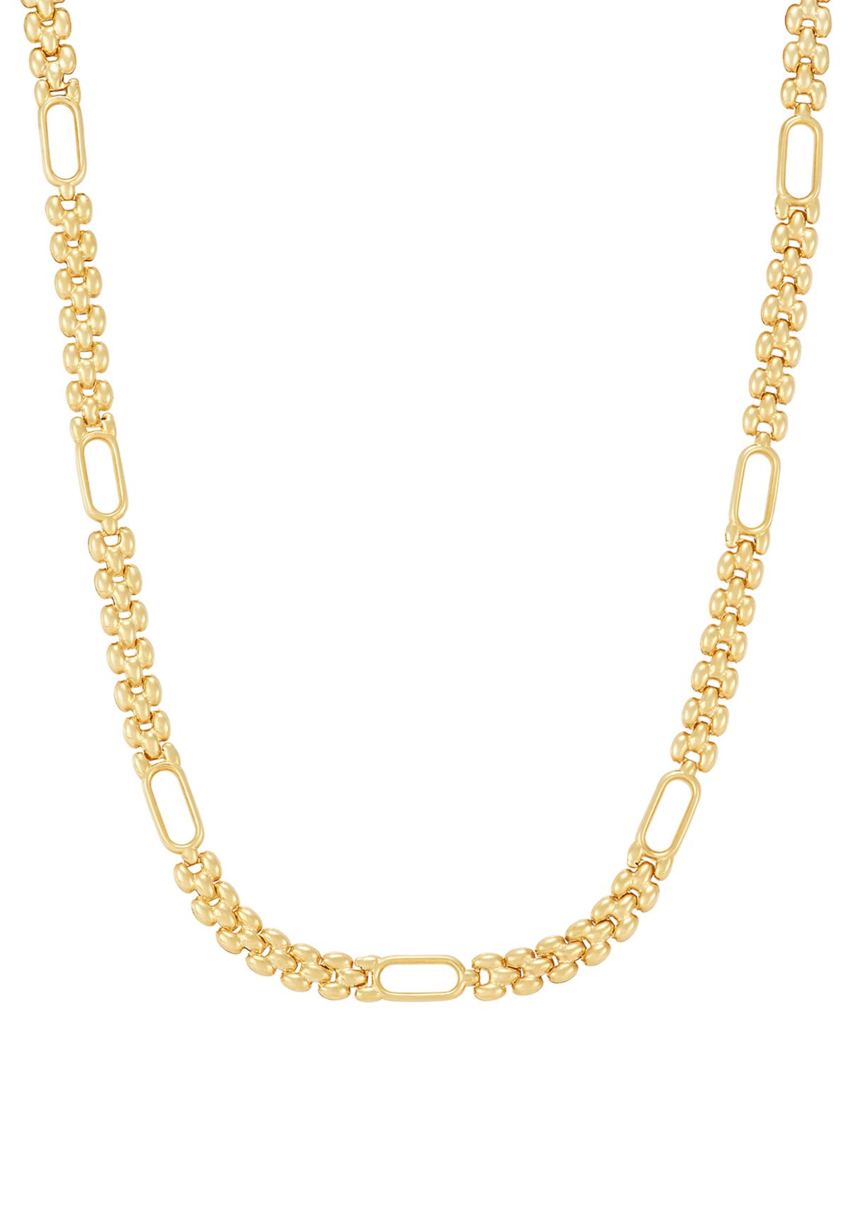 Alternate Panther and Oval Link Chain in 10K Yellow Gold