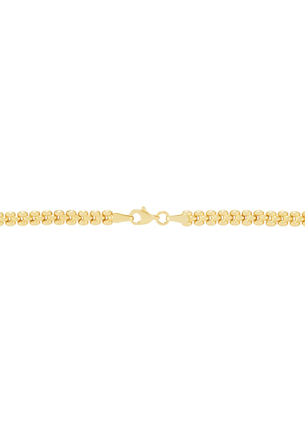 Alternate Panther and Oval Link Chain in 10K Yellow Gold