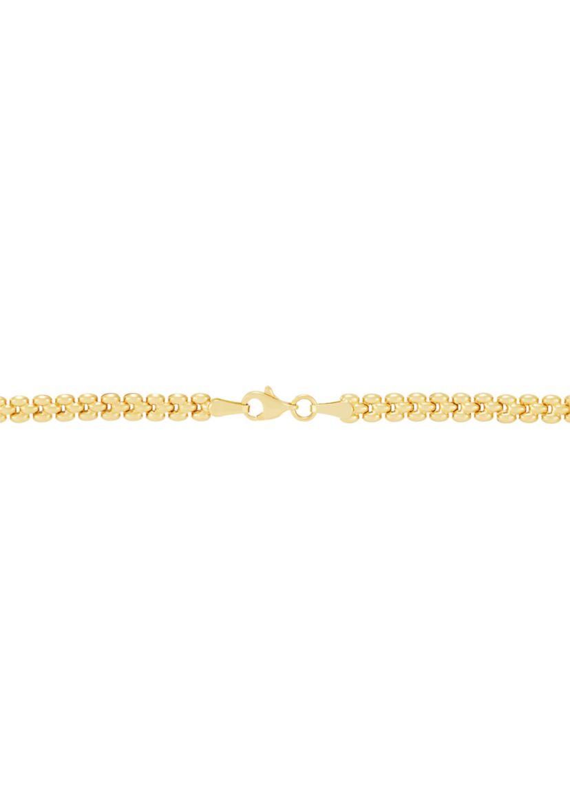 Alternate Panther and Oval Link Chain in 10K Yellow Gold