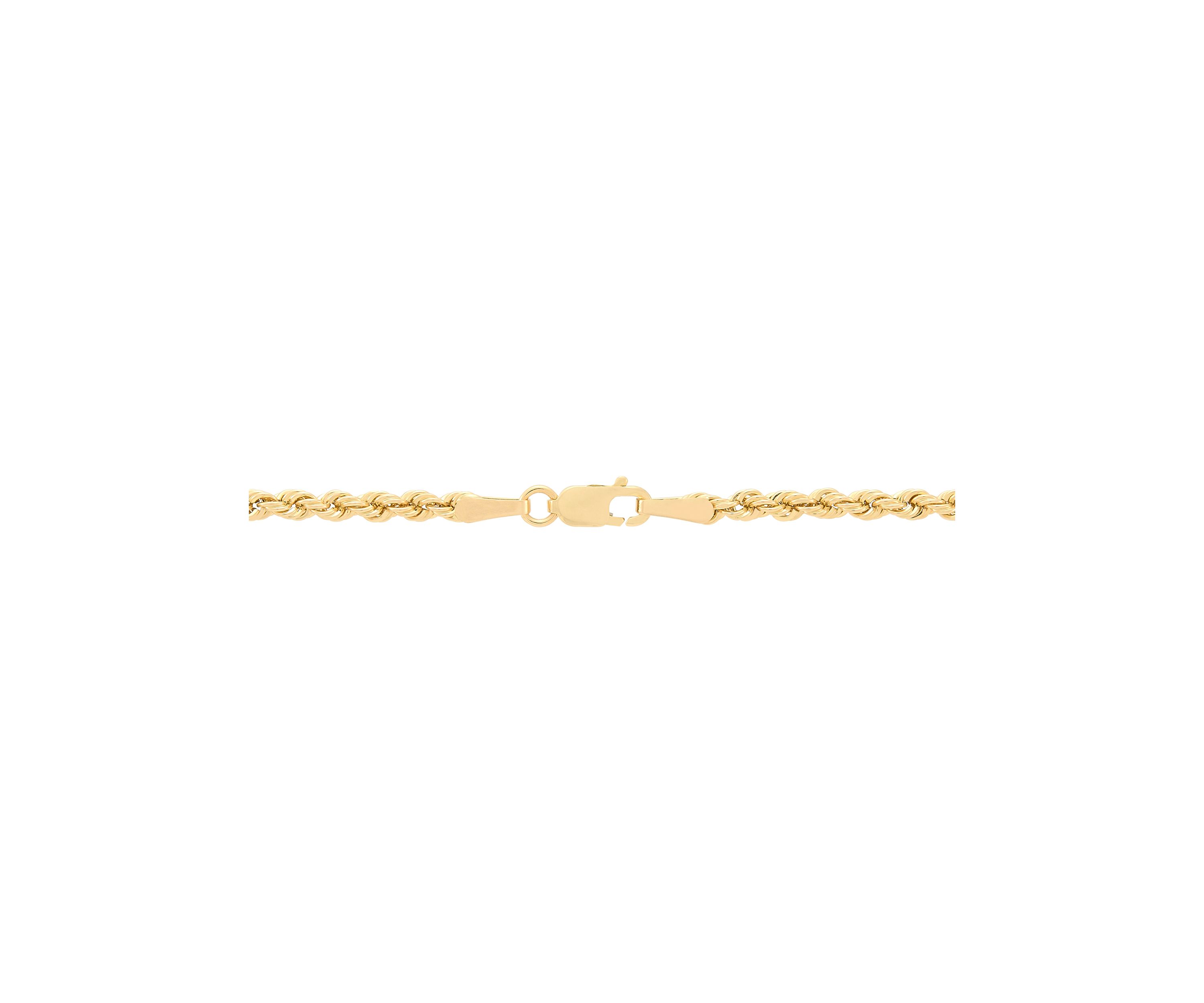 Hollow Rope Chain with Padlock Necklace in 10K Yellow Gold