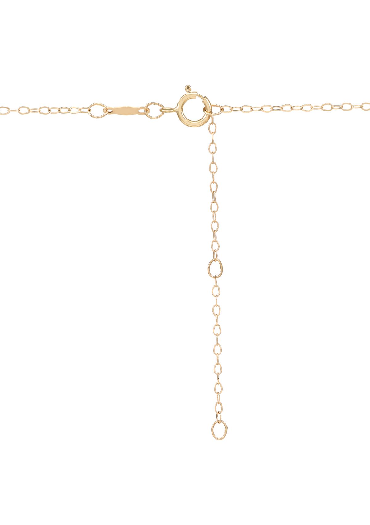 Cross on Open Heart Chain Necklace in 10K Yellow Gold
