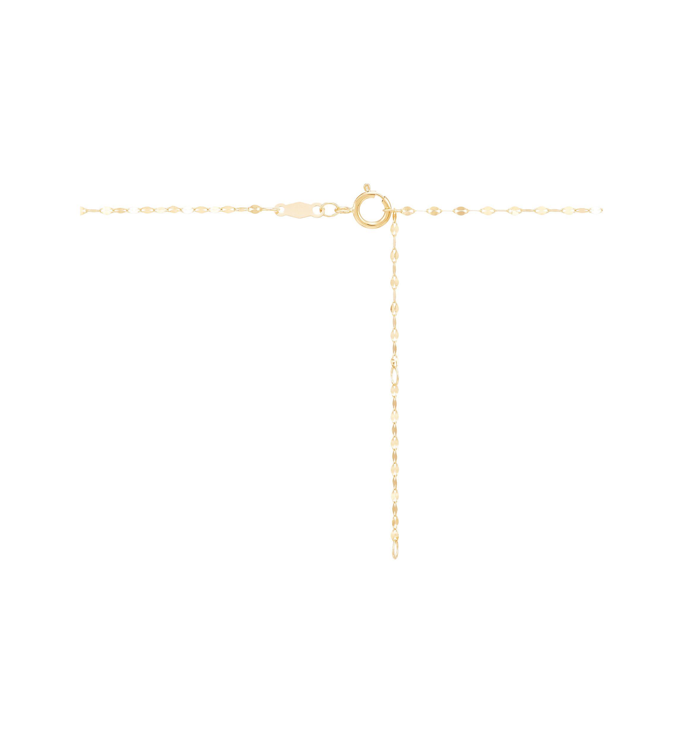 Ribbed Heart on Mirror Chain Necklace in 10K Yellow Gold