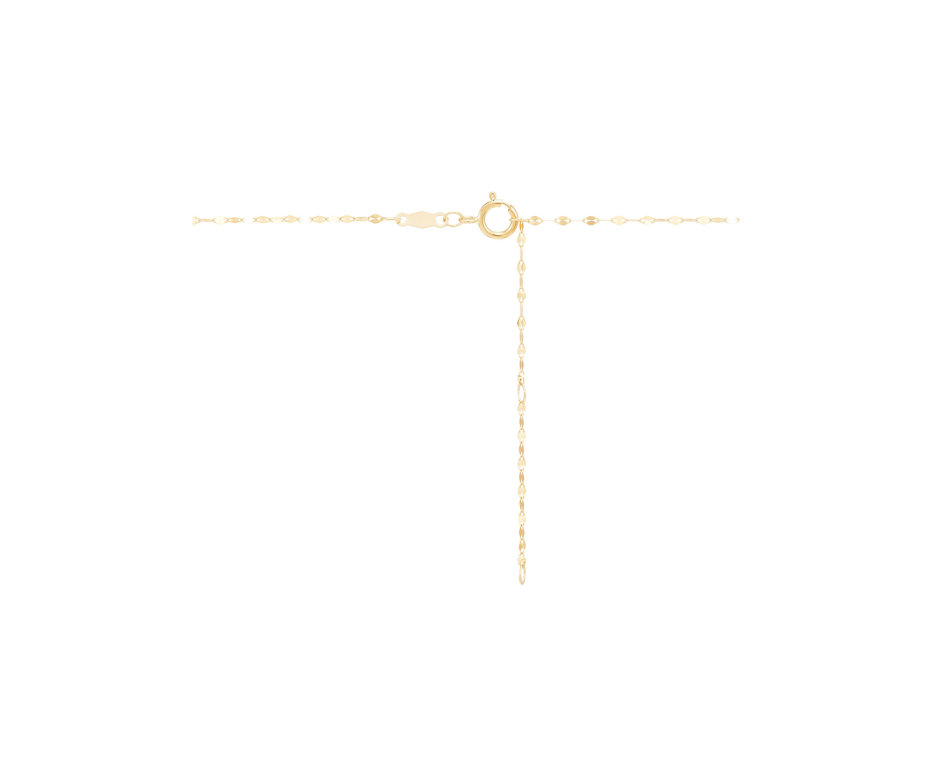 Ribbed Heart on Mirror Chain Necklace in 10K Yellow Gold