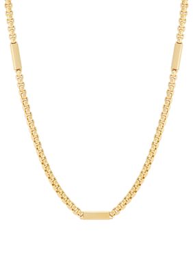 Belk & Co Men's Bar Station on Chain in 10K Yellow Gold, 22 in