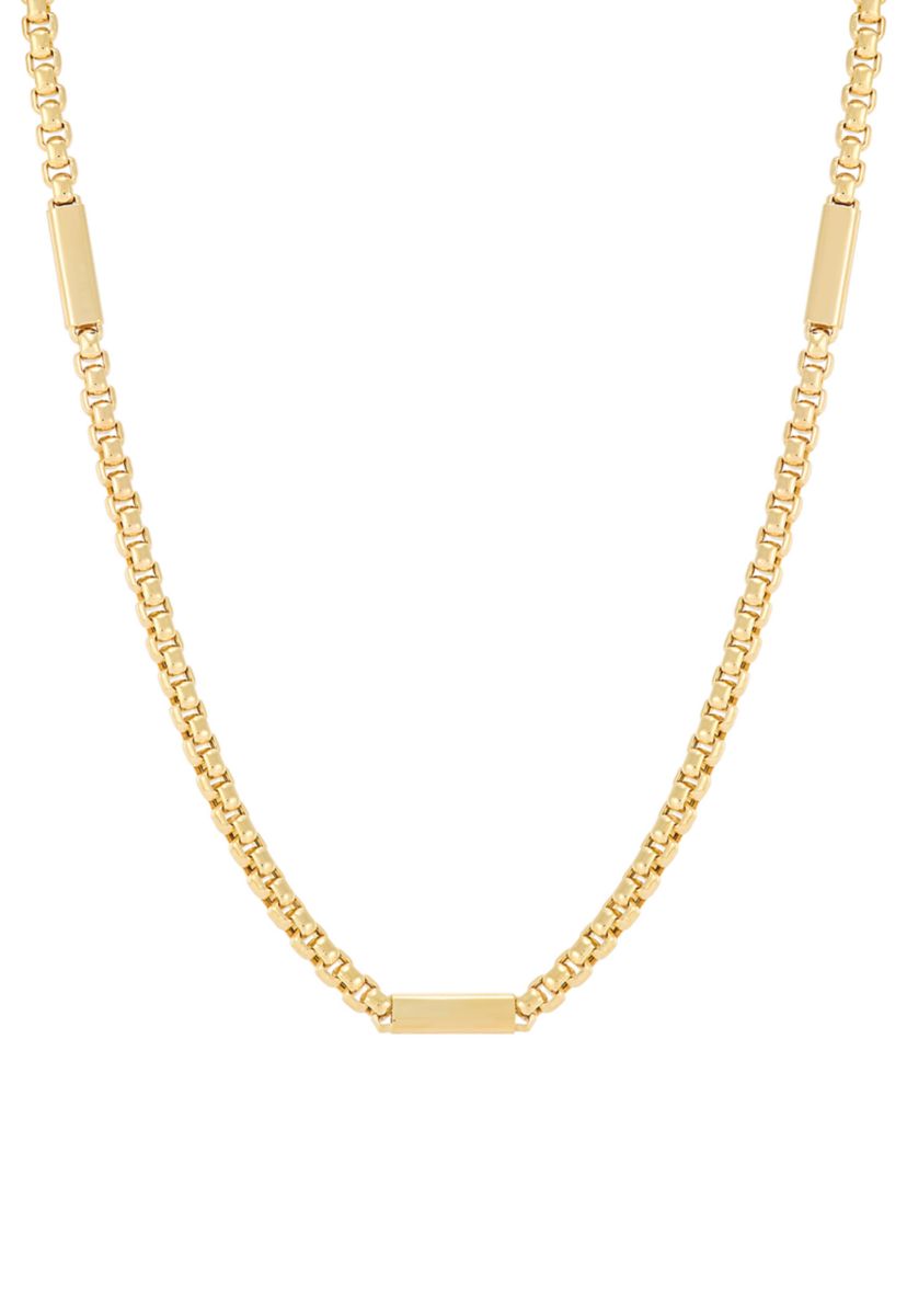 Bar Station on Chain in 10K Yellow Gold