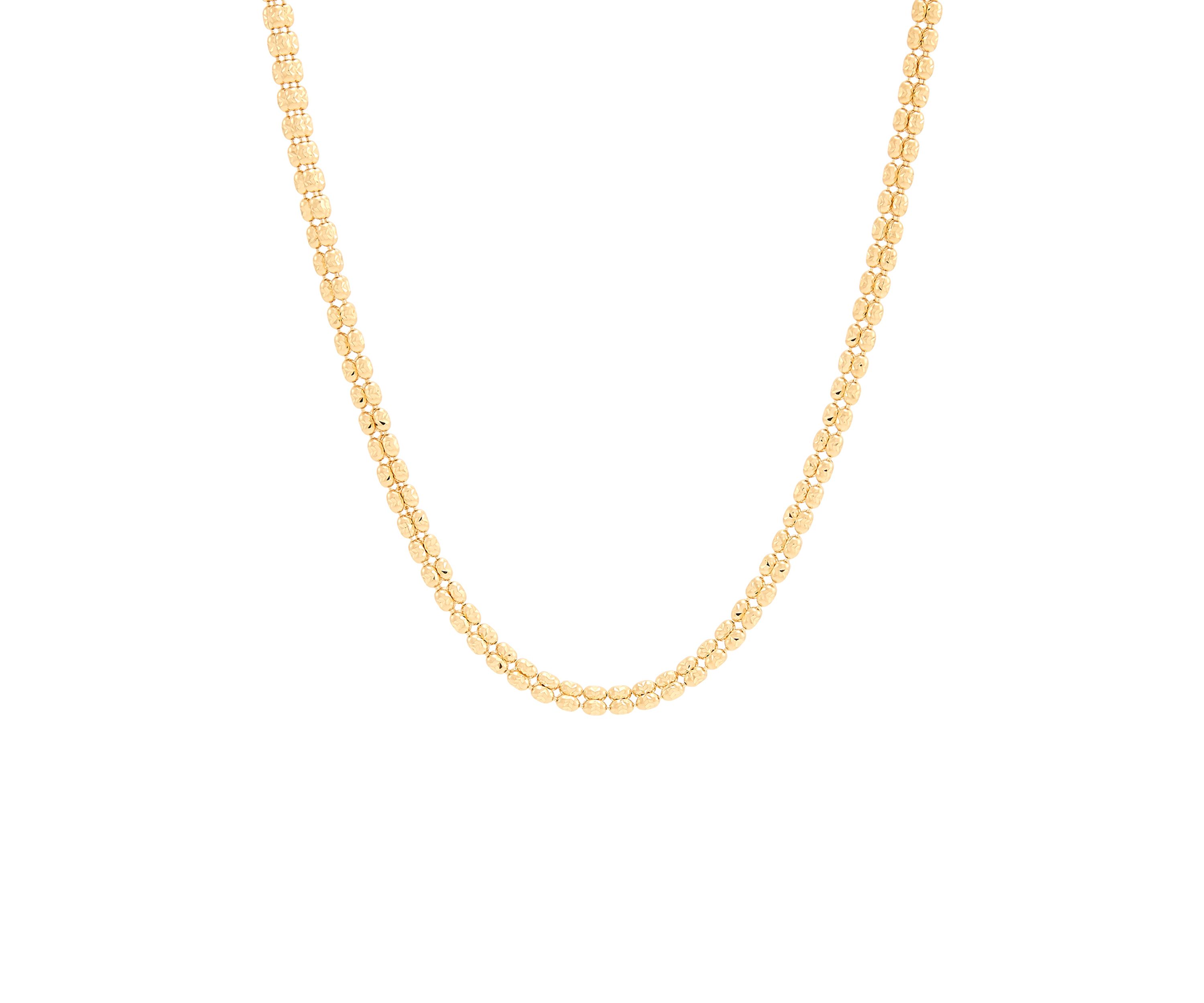 Triple Row Oval Bead Ice Chain in 10K Yellow Gold