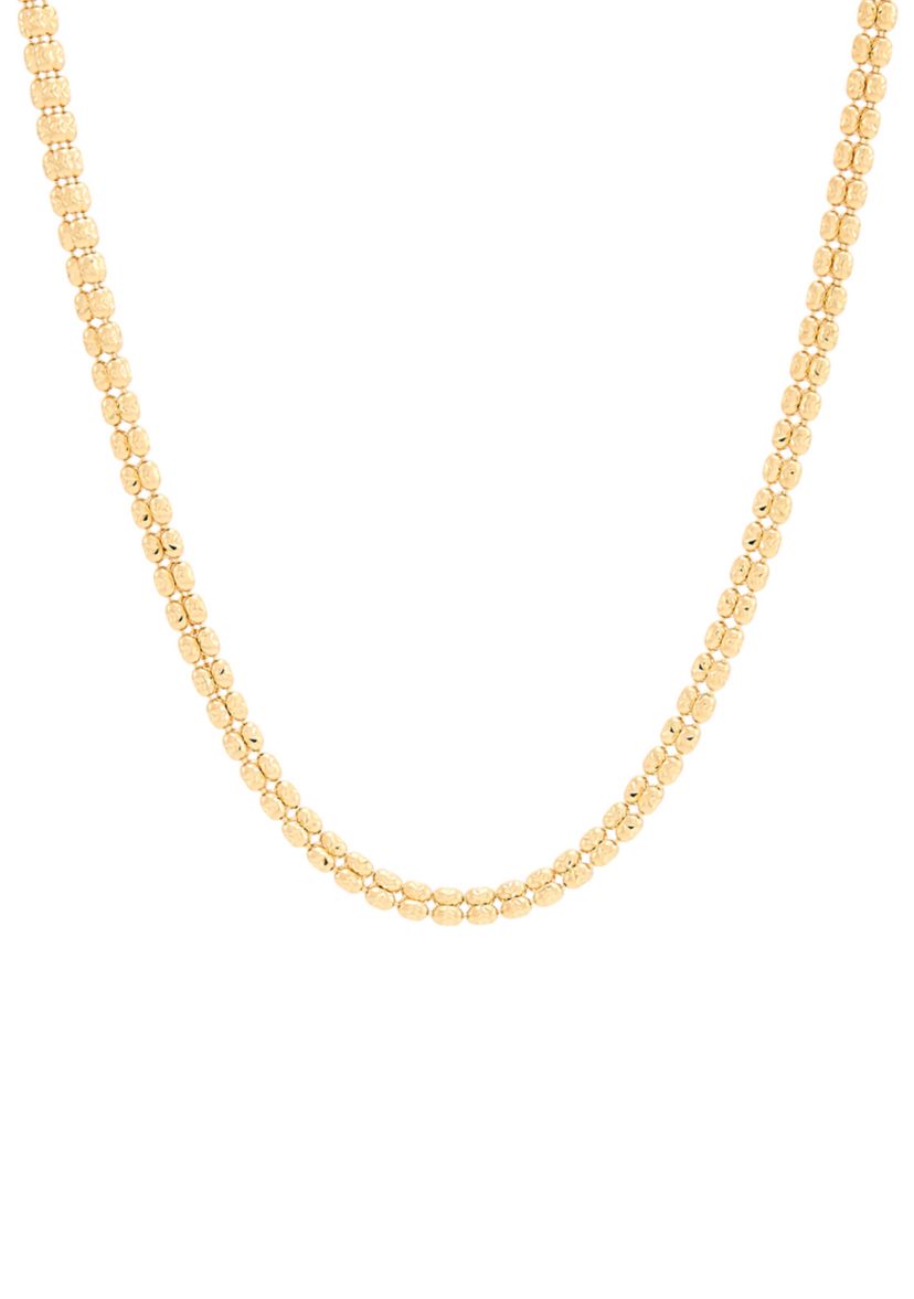 Triple Row Oval Bead Ice Chain in 10K Yellow Gold