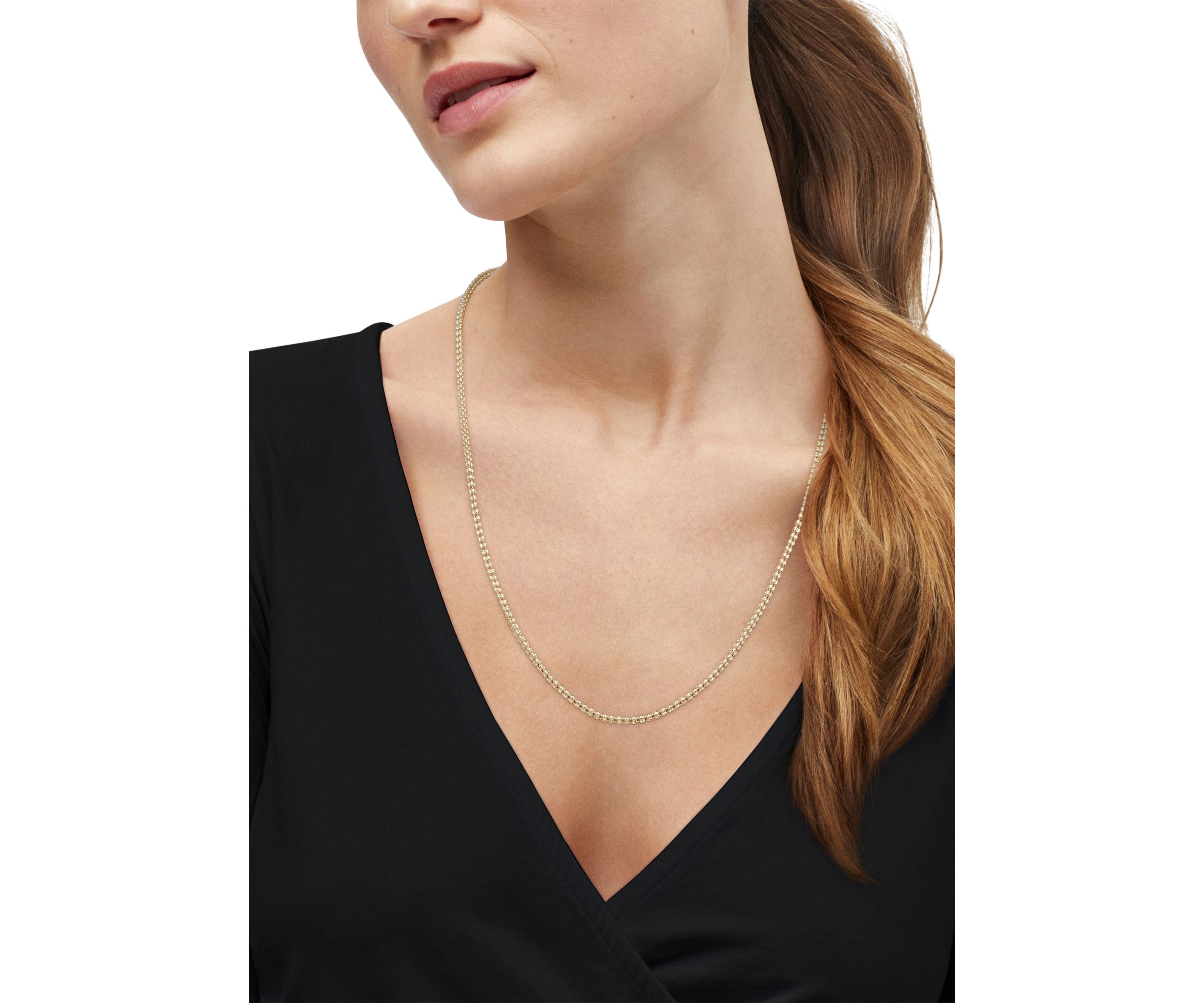 Triple Row Oval Bead Ice Chain in 10K Yellow Gold
