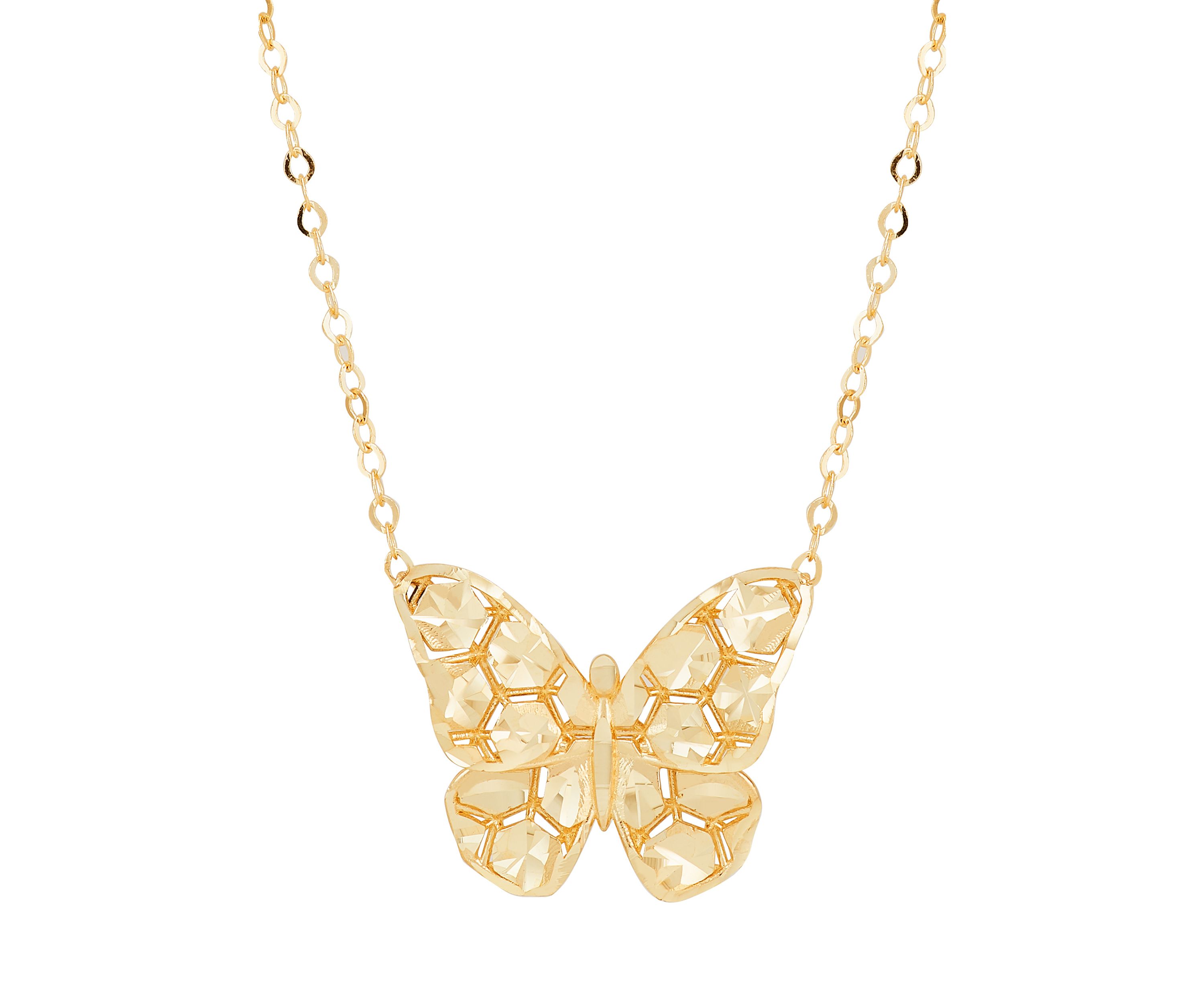 Butterfly Necklace in 10K Yellow Gold