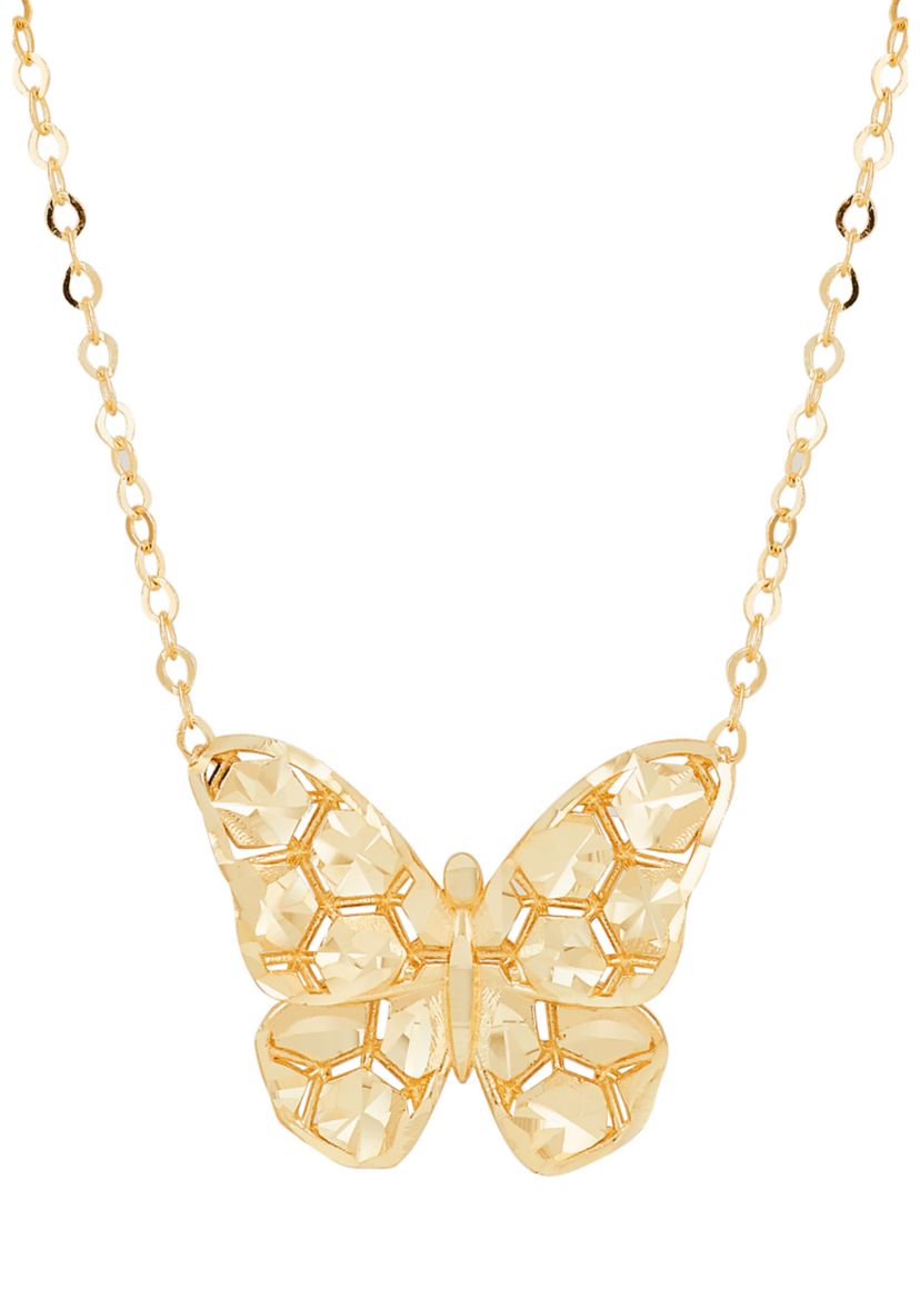 Butterfly Necklace in 10K Yellow Gold