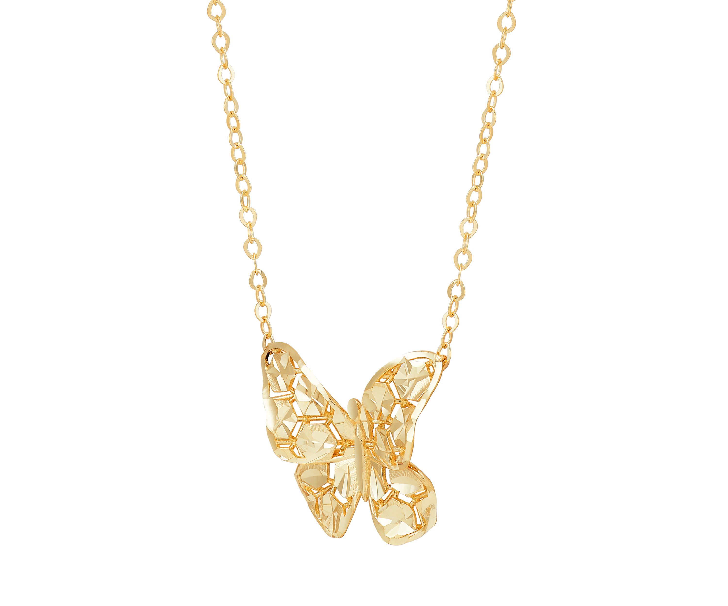 Butterfly Necklace in 10K Yellow Gold