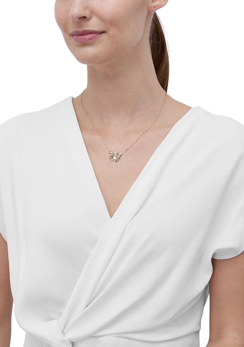 Butterfly Necklace in 10K Yellow Gold