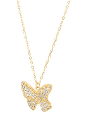 Belk & Co Butterfly Necklace in 10K Yellow Gold, 18 in