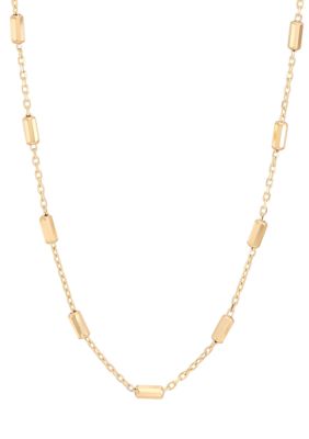 Belk & Co Cube Bar Station Chain Necklace in 10K Yellow Gold