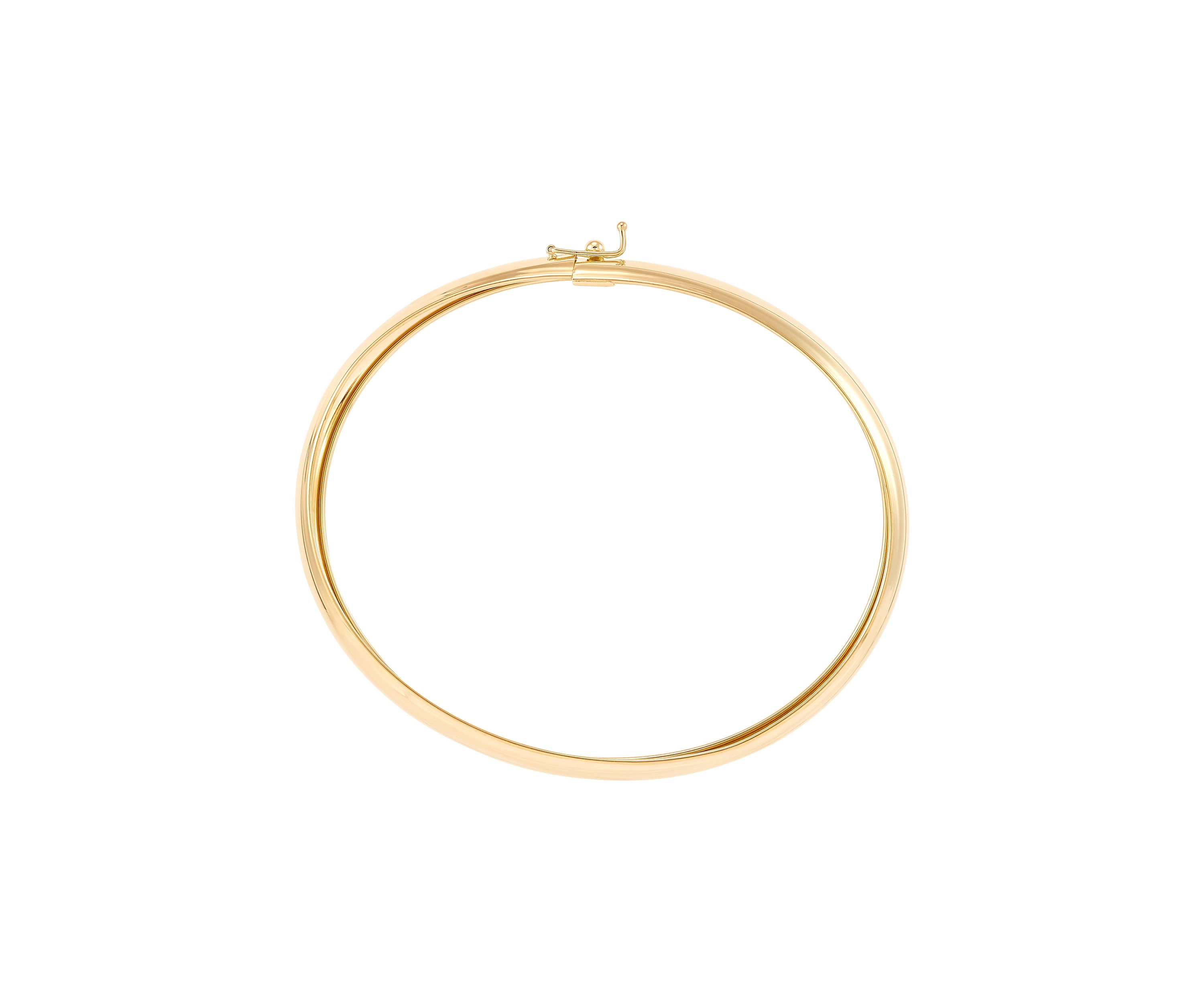 Flex Oval Bangle Bracelet in 10K Yellow Gold