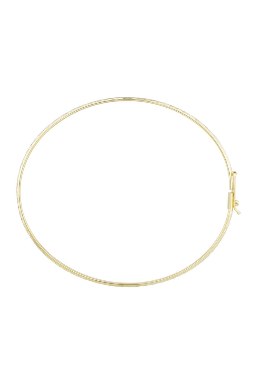 Oval Flex Bangle Bracelet in 10k Yellow Gold 