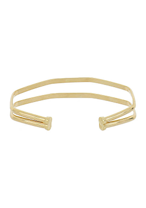 Double Row Bangle in 10K Yellow Gold