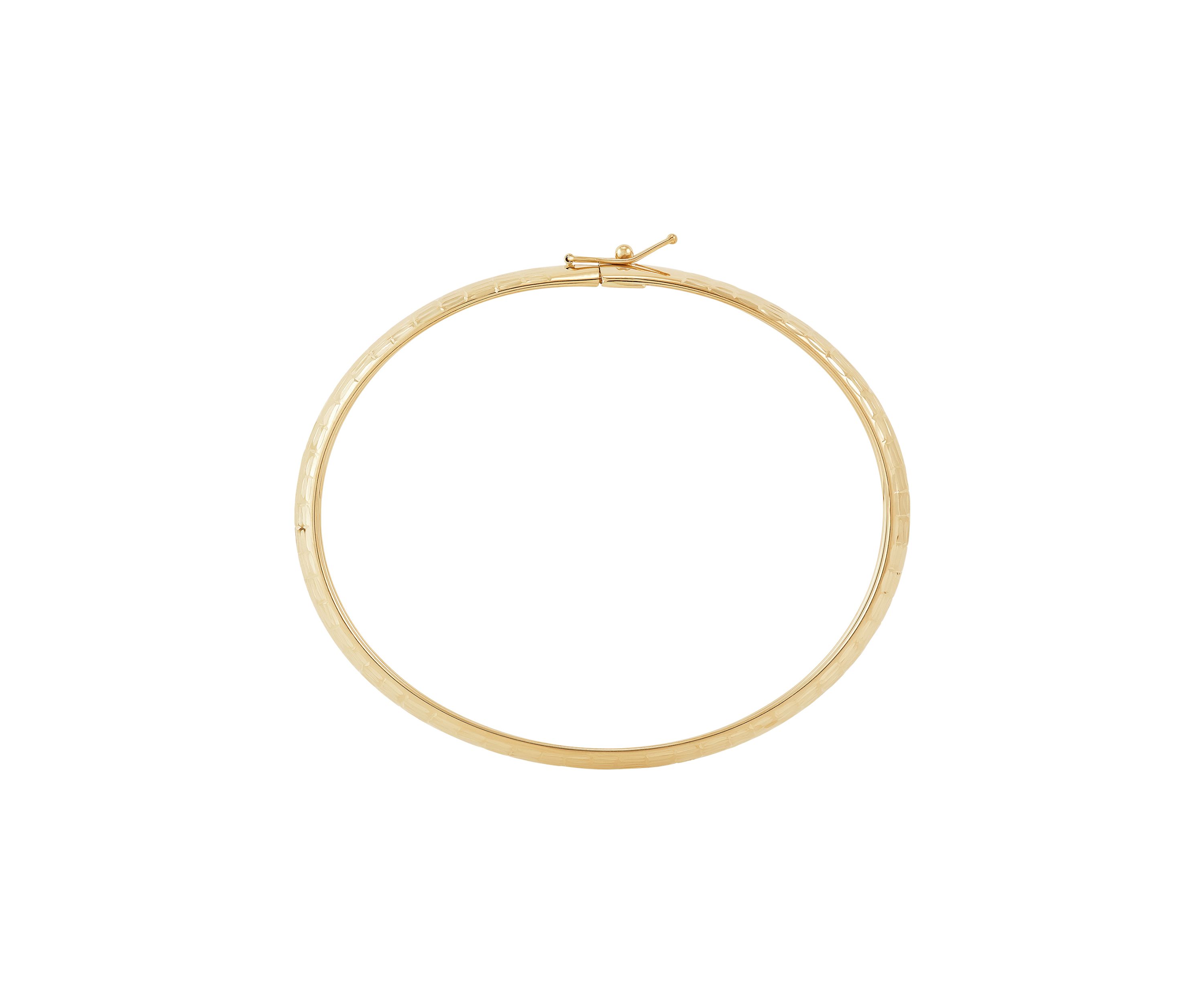 Oval Flex Marquise Cut Bangle Bracelet in 10K Yellow Gold