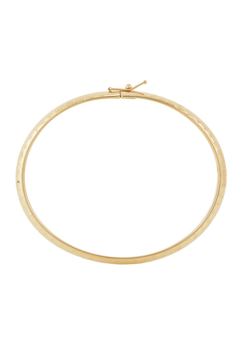 Oval Flex Marquise Cut Bangle Bracelet in 10K Yellow Gold