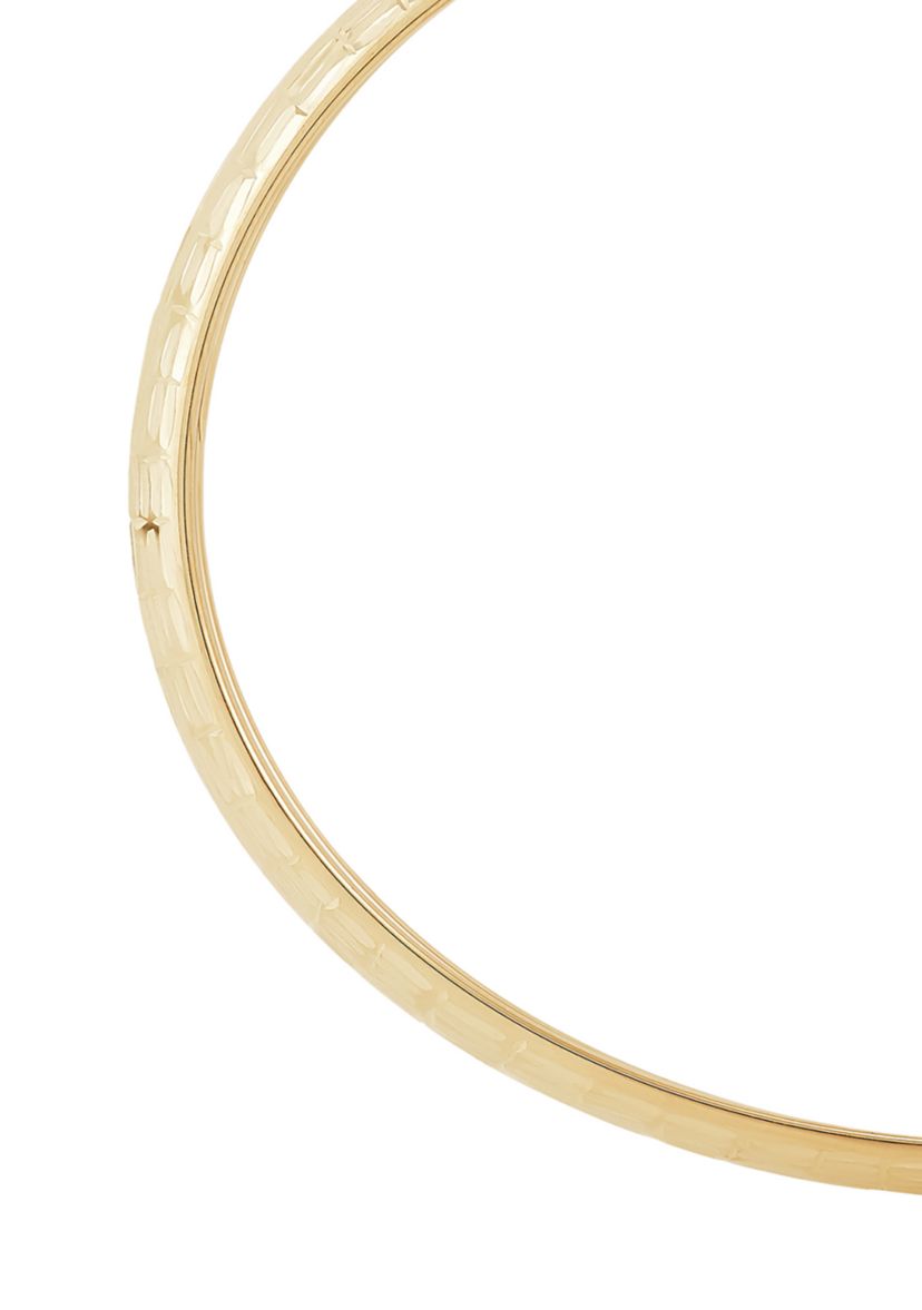 Oval Flex Marquise Cut Bangle Bracelet in 10K Yellow Gold