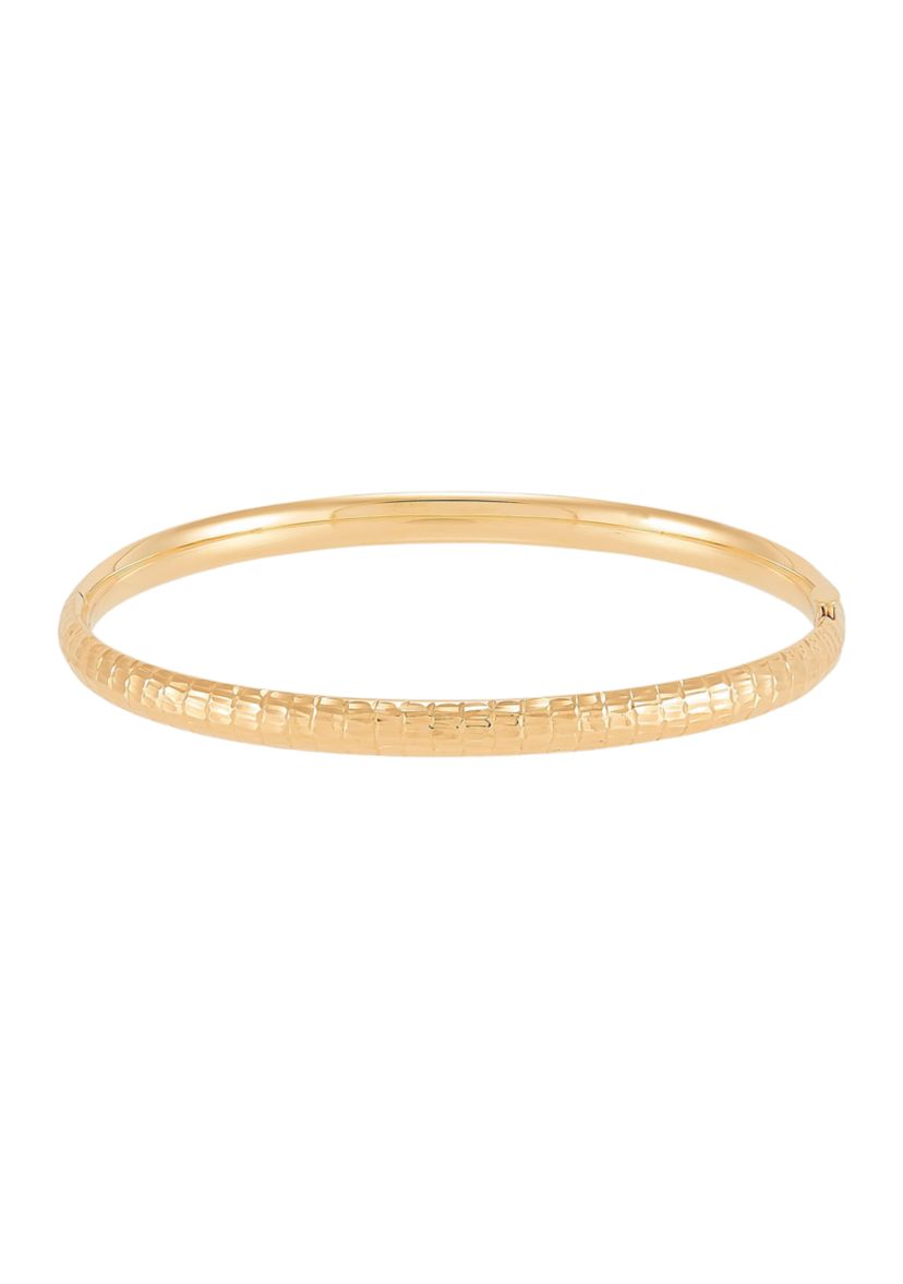 Hinge Marquise Cut Bangle in 10K Yellow Gold