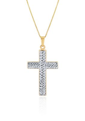 Belk & Co. Cross Pendant set in 10K Yellow Gold | belk