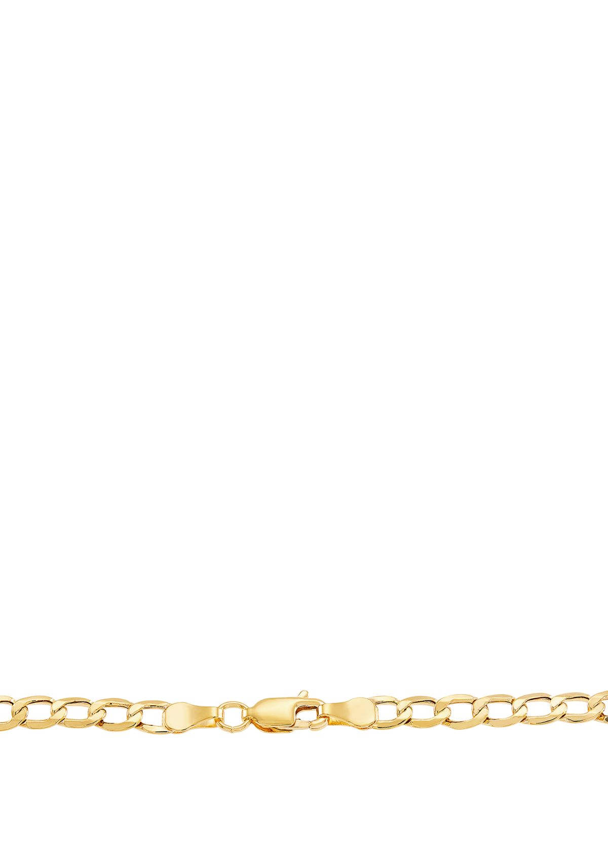 Mens Cross Pendant Necklace in 10k Yellow Gold