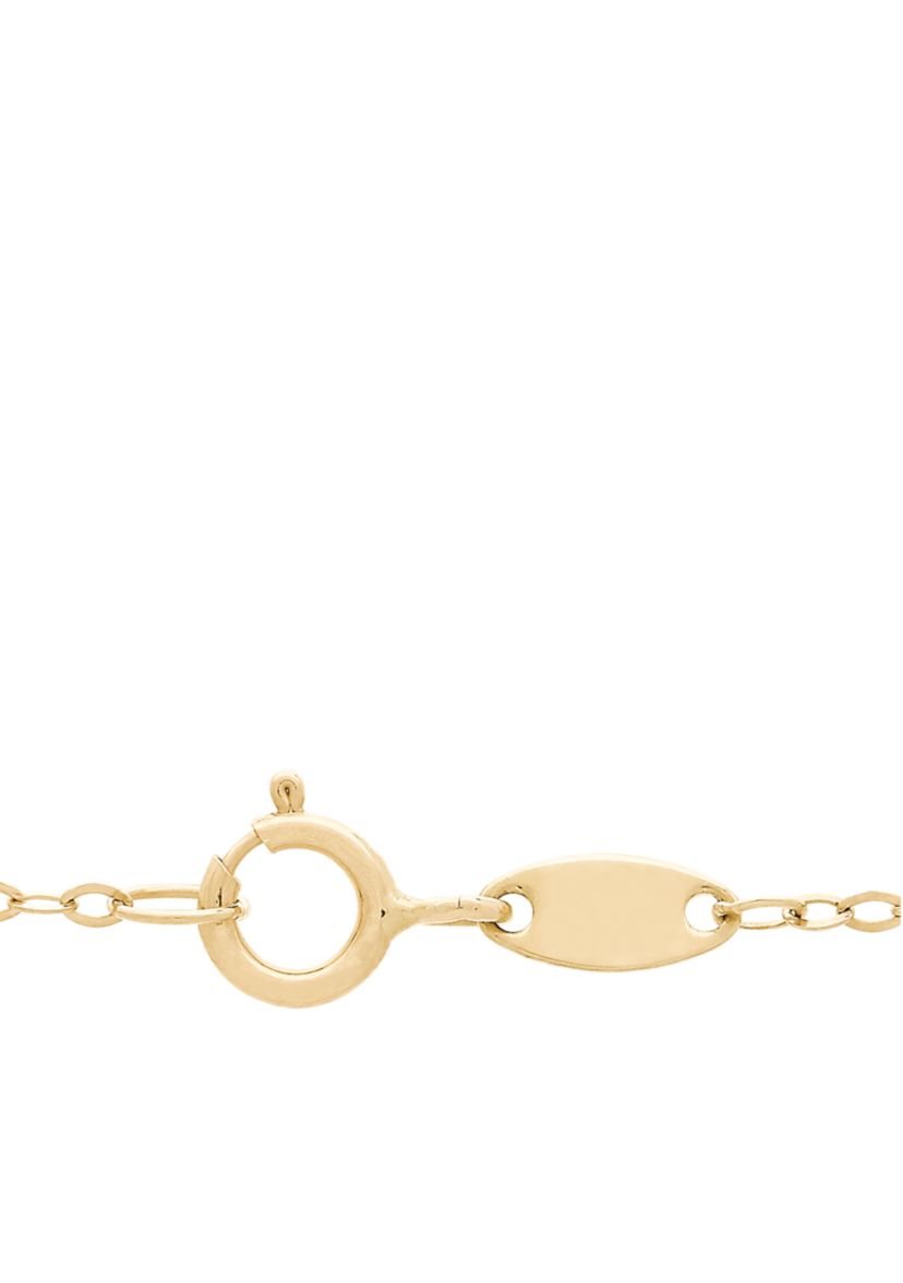 Square Cut Cross Pendant Necklace in 10k Yellow Gold 