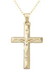 Crucifix Cross Pendant in 10K Yellow Gold