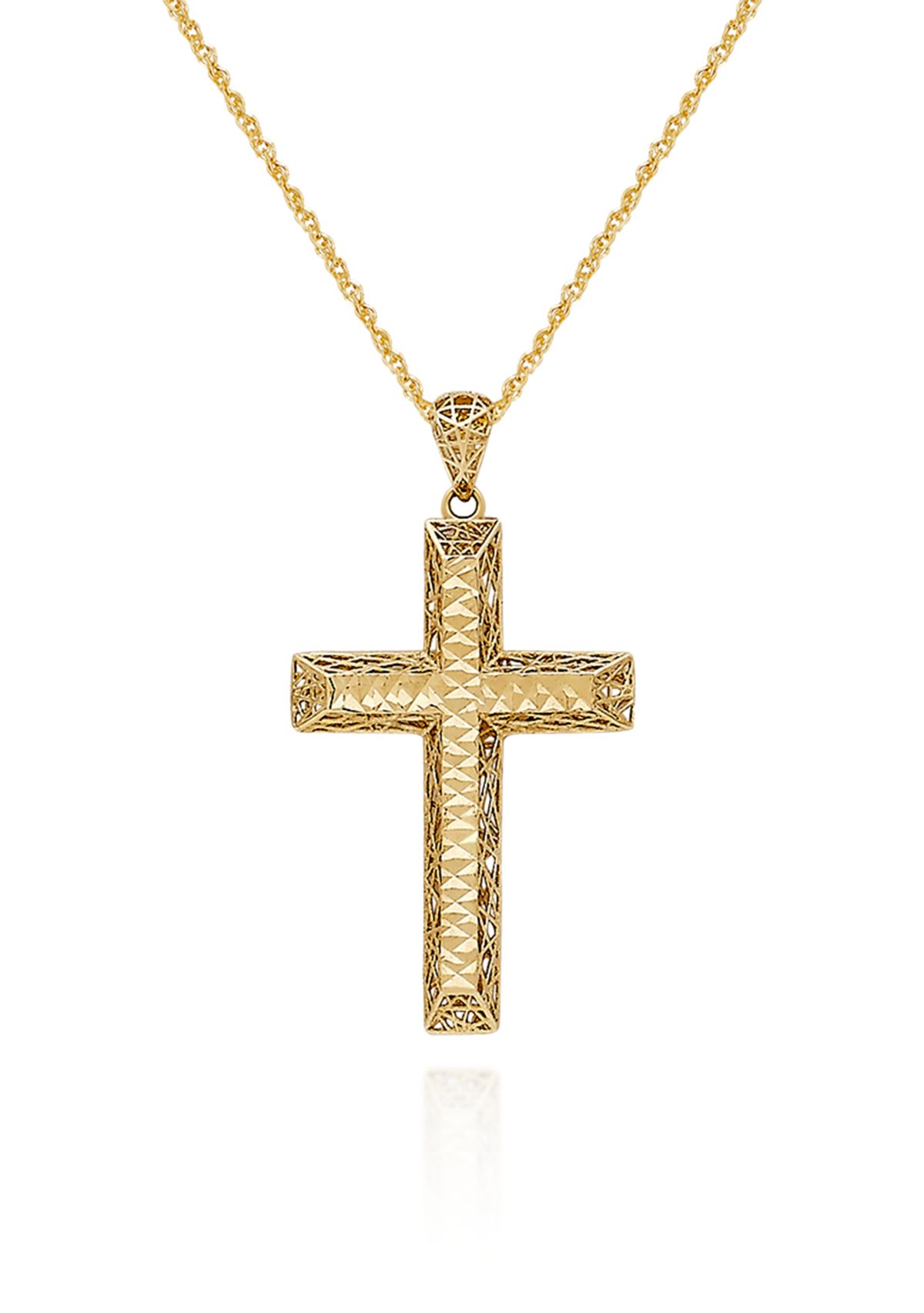 10k Yellow Gold Cross Pendant Necklace