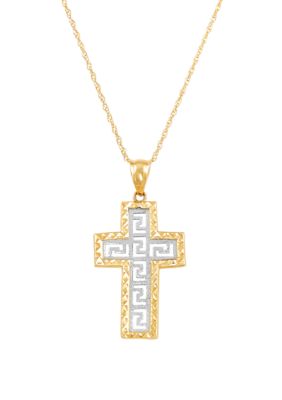 Belk & Co. 14k Yellow Gold Sideways Cross Necklace | belk