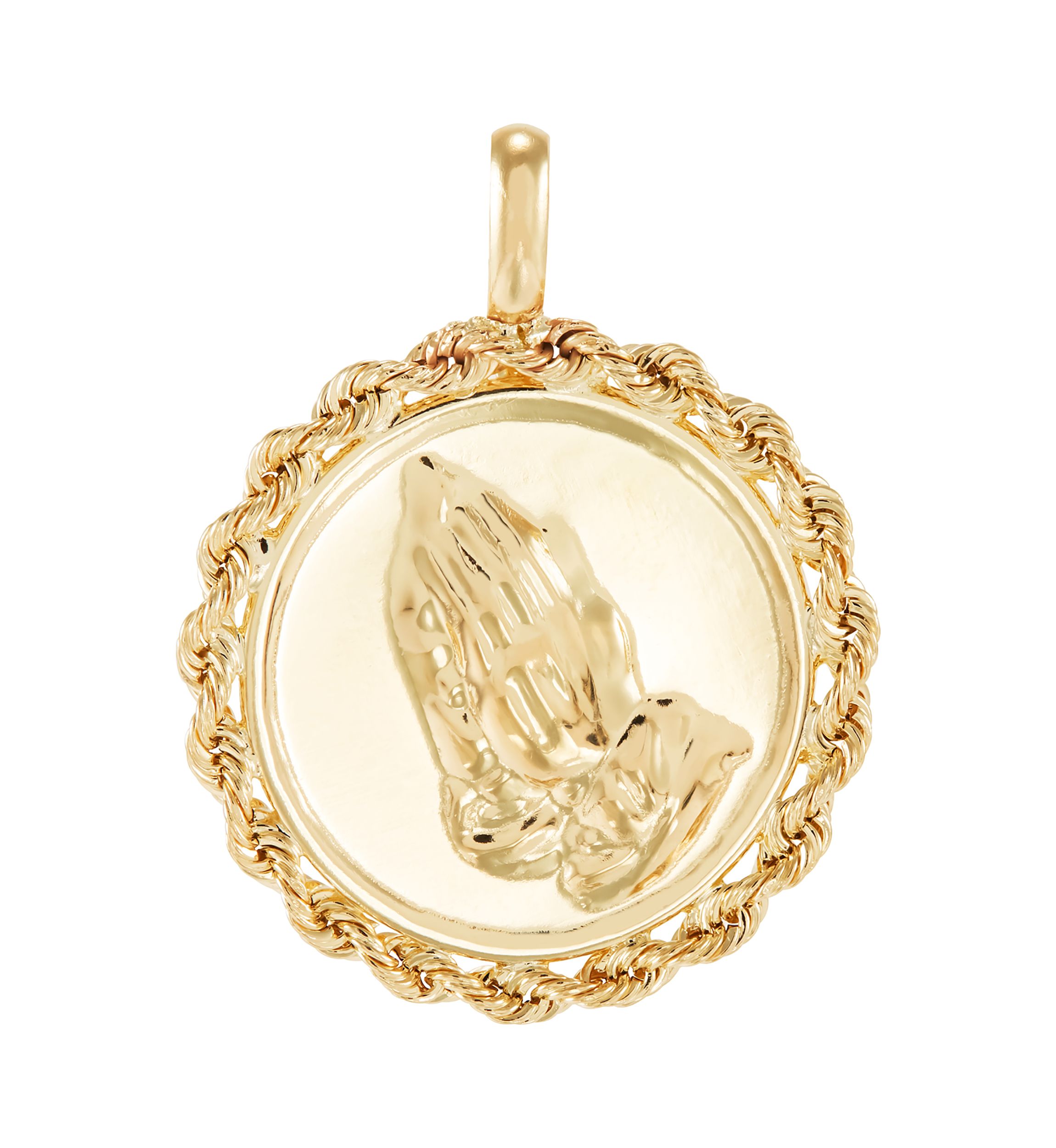 Praying Hand Pendant in 10K Yellow Gold