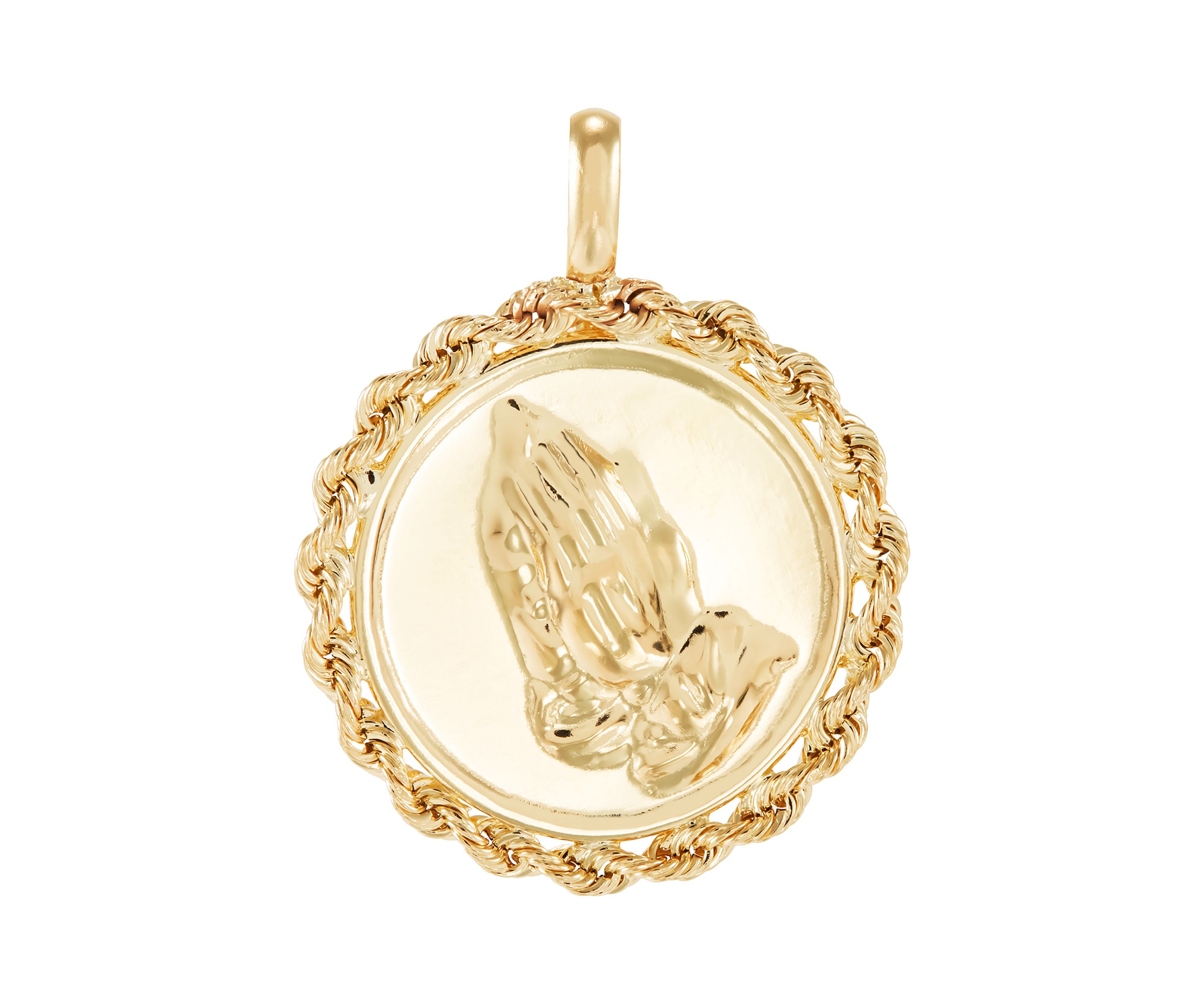Praying Hand Pendant in 10K Yellow Gold
