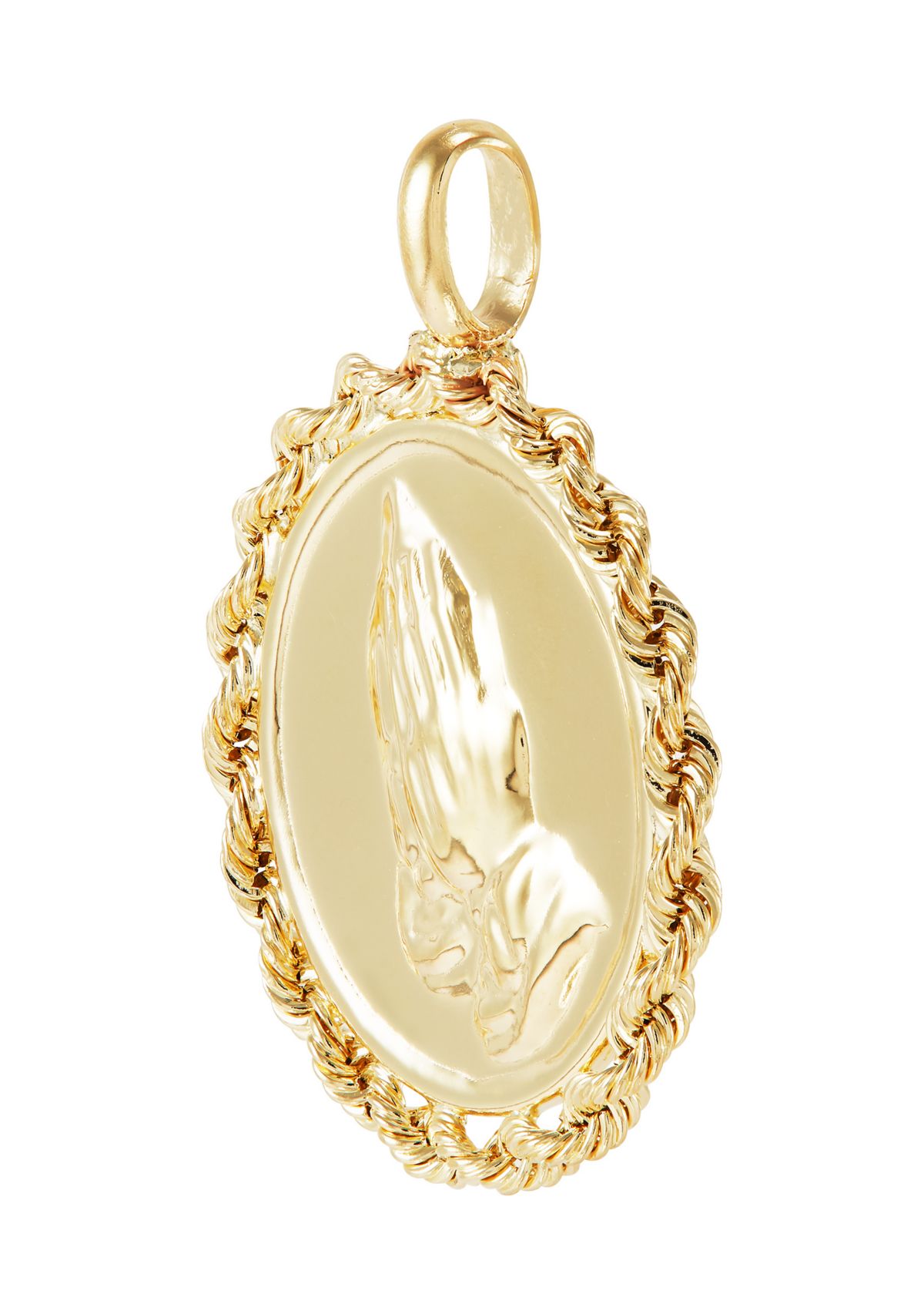 Praying Hand Pendant in 10K Yellow Gold
