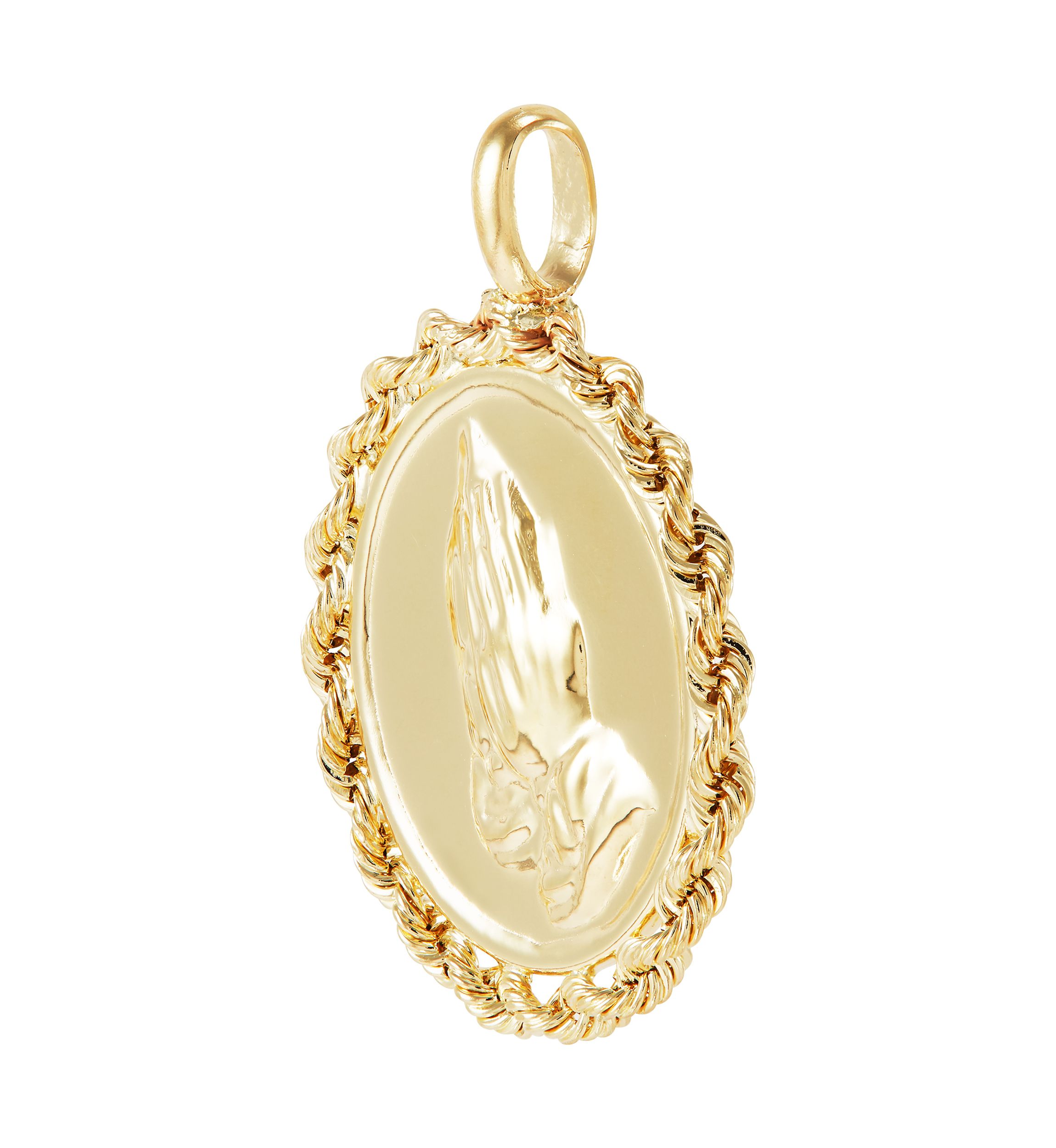 Praying Hand Pendant in 10K Yellow Gold