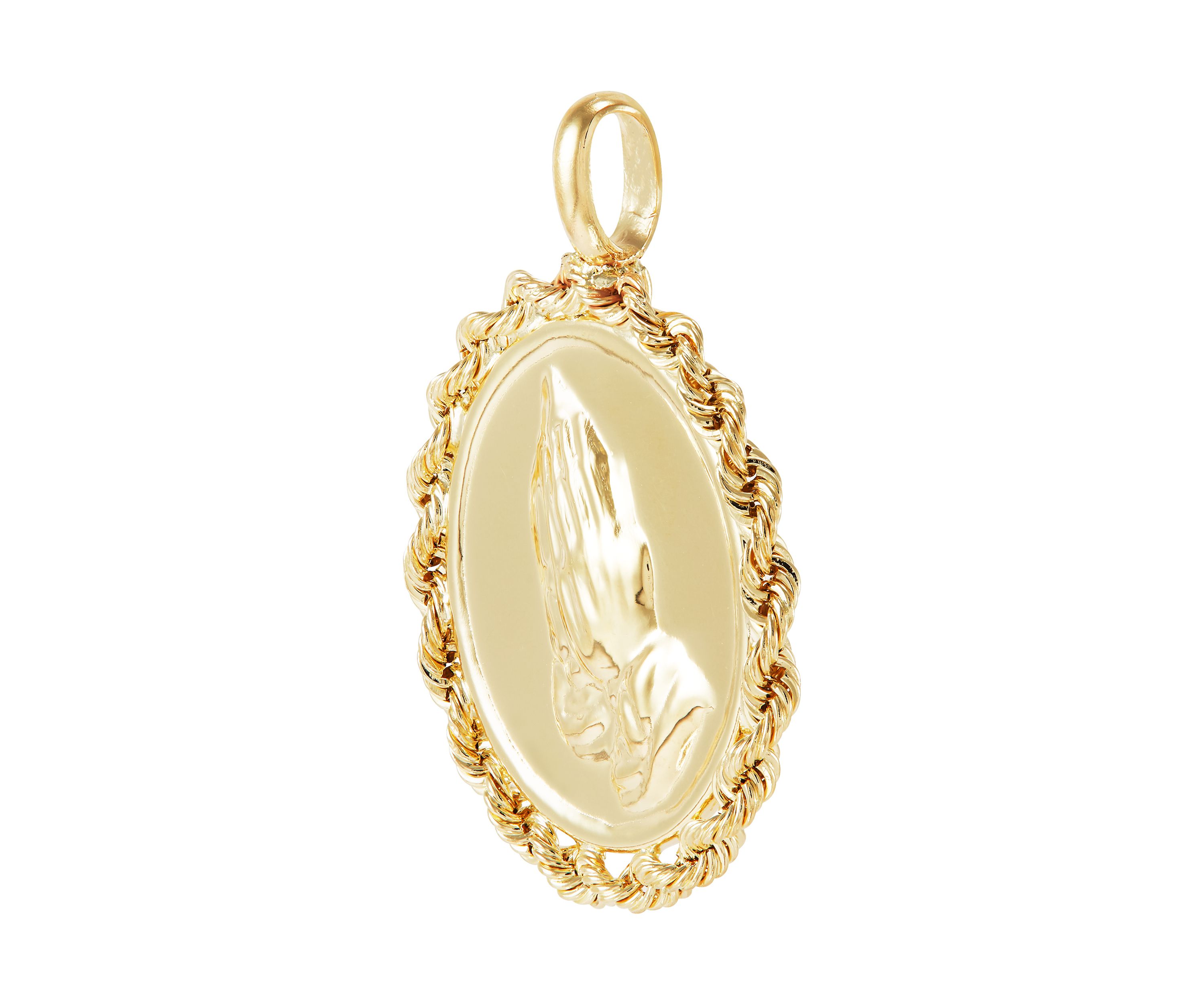 Praying Hand Pendant in 10K Yellow Gold