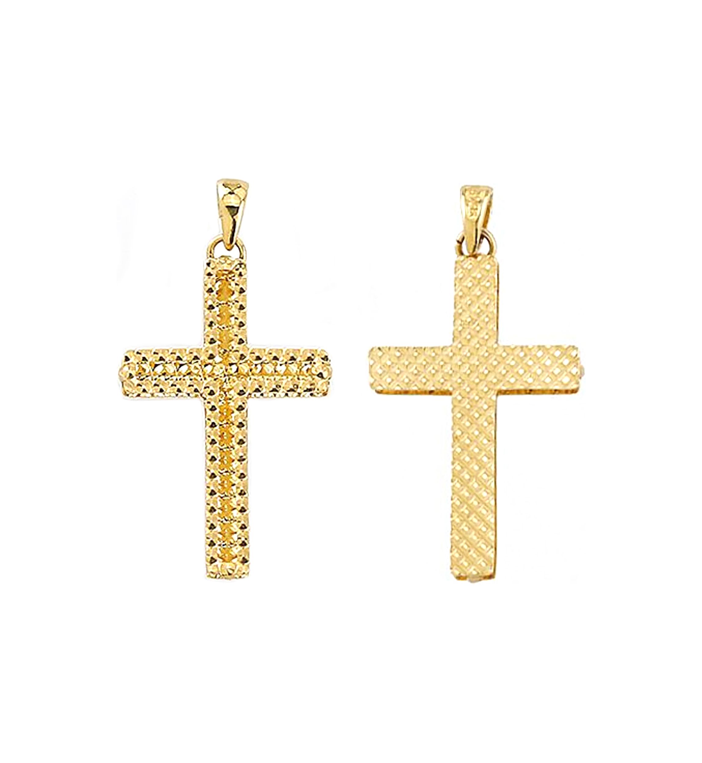 Mens Cross Pendant in 10K Yellow Gold